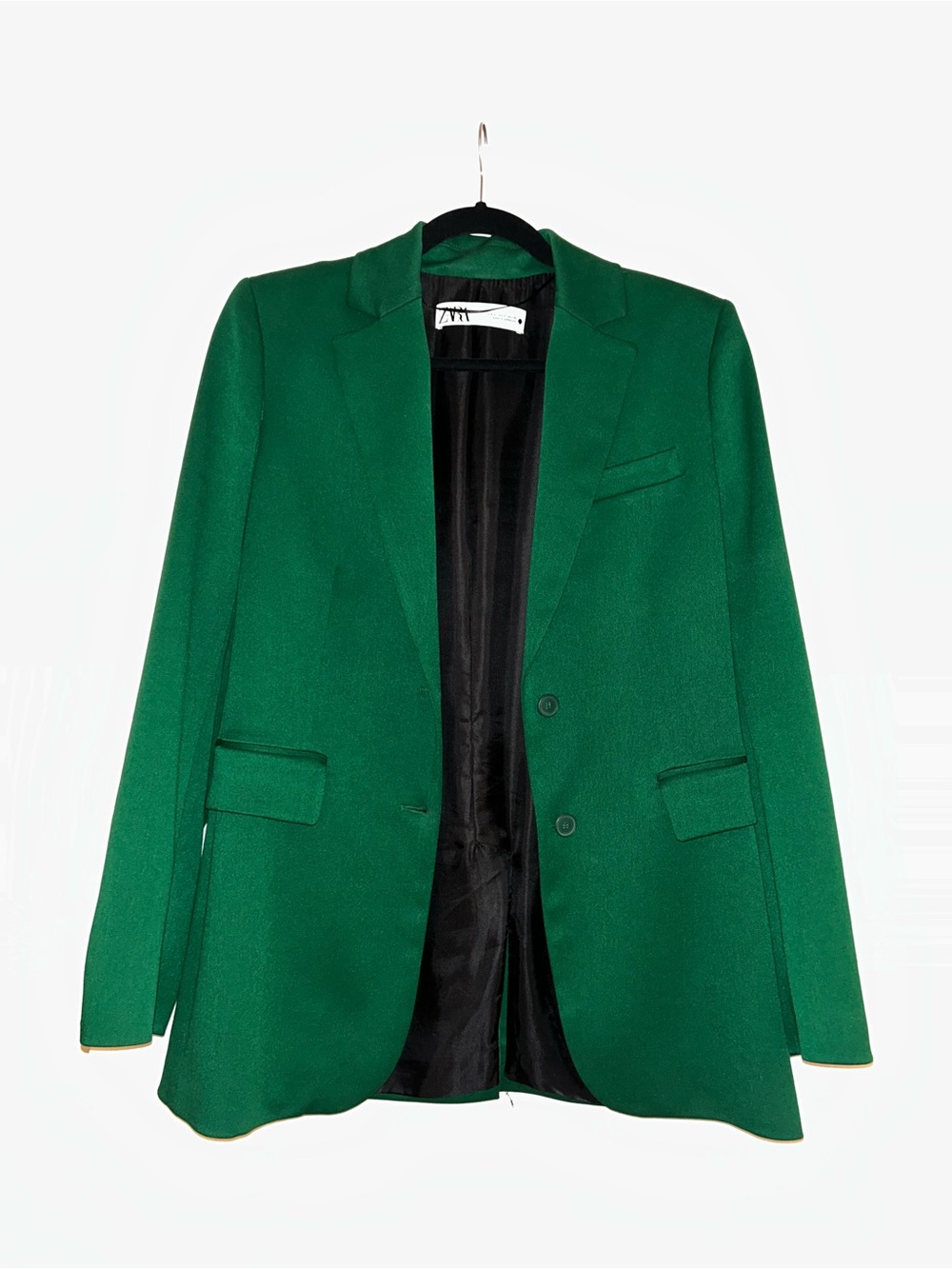 Zara Emerald Green Single-Breasted Blazer